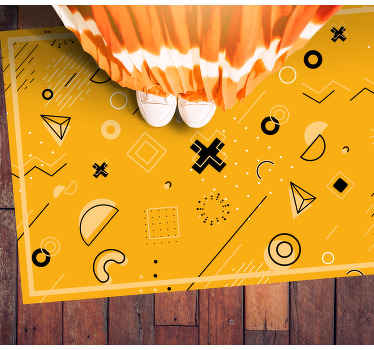 Soyut şekiller deseni geometrik pvc halı - TenStickers