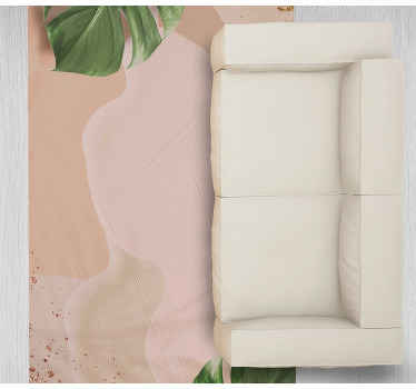 Tapis vinyle salon blush feuille tropicale - TenStickers