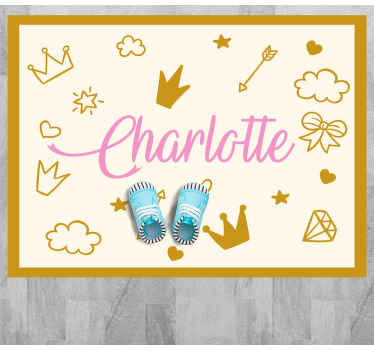 Vinyl teppich mit namen prinzessin thema - TenStickers