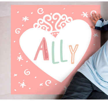 Tapete personalizado nome personalizado coração rosa - TenStickers