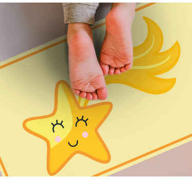 Alfombra vinílica infantil diseño de estrella alegre - TenVinilo