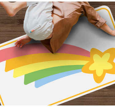 Colorful rainbow star vinyl rug - TenStickers