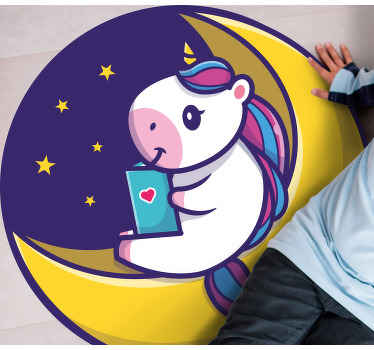 Unicorn on a star star vinyl rug - TenStickers