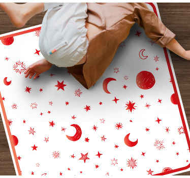 Drawing stars design square vinyl rug - TenStickers
