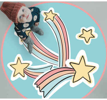 A shooting rainbow star star vinyl rug - TenStickers