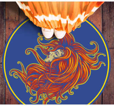 μακριά μαλλιά κορίτσι vintage κουβέρτα - TenStickers