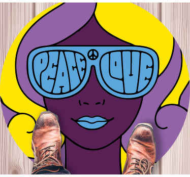 Tapis vinyle ado icône de paix et d'amour - TenStickers