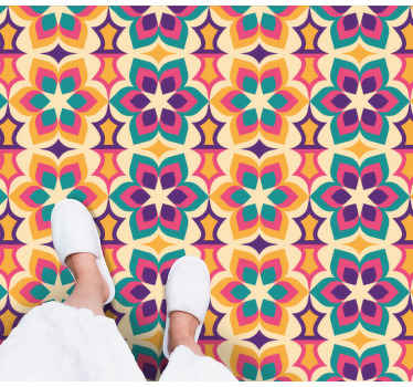 Vinyl Teppich Mosaik lebendiges blumenarrangement - TenStickers