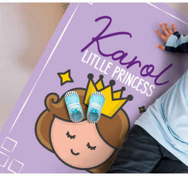 Alfombra vinílica con nombre Princesa cara de bebé - TenVinilo