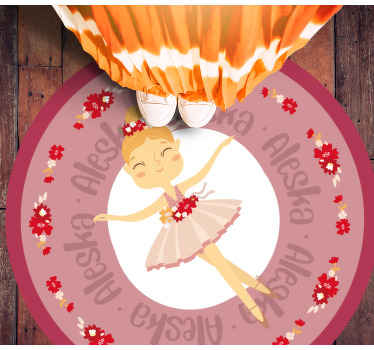 Balletdans med navn vinyl tæppe - TenStickers