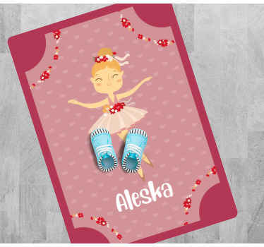 Alfombra vinílica con nombre Princesa de hadas y mariposas - TenVinilo