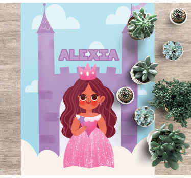 Suloinen prinsessa taikuilla ihmeillä nimi vinyylimatto - Tenstickers