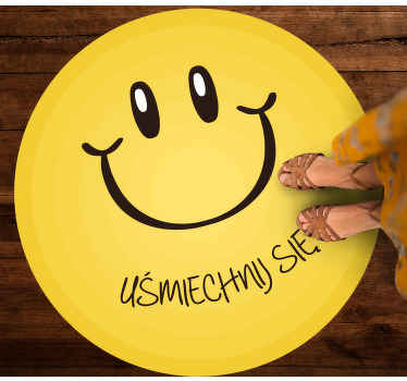 Chodnik winylowy do przedpokoju uśmiech mruga twarz - TenStickers