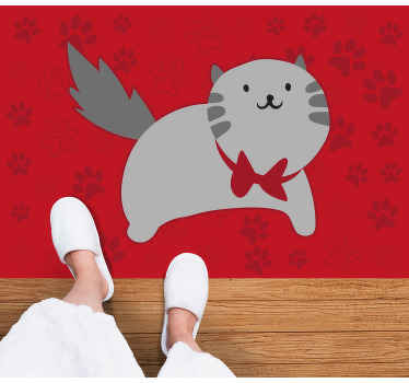 Dywan winylowy zwierzęta wesoła ilustracja kota - TenStickers