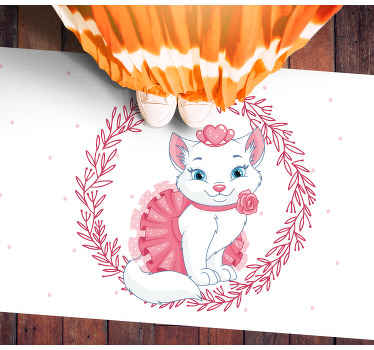 white princess cat bedroom rug - TenStickers