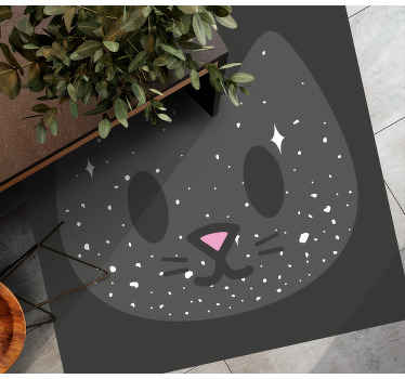 Alfombra vinílica bebé linda cara de gato - TenVinilo