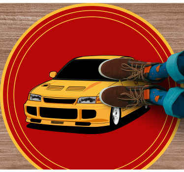 Vinil podovi tinejdžeri žuti sportski auto - TenStickers