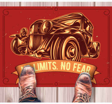 Vinyl Teppich Spruch oldtimer-illustration - TenStickers