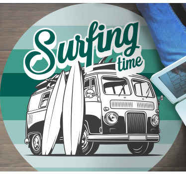 Surfing Adventure teen vinyl rug - TenStickers