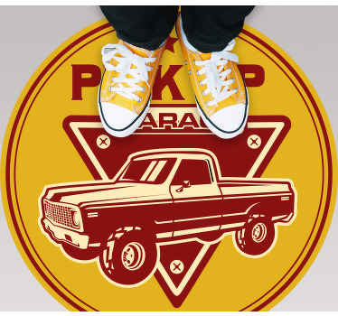 Klassisk pickup-garage vintage vinyl tæppe - TenStickers