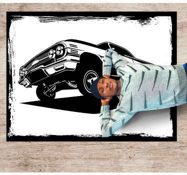 Alfombra vinílica vintage Buen coche musculoso - TenVinilo