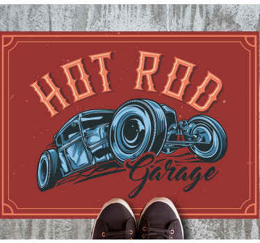 Hot rod theme vintage vinyl rug - TenStickers