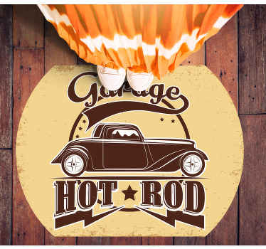 Garage hot rod vintage vinyl rug - TenStickers