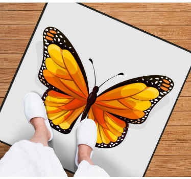 Alfombra vinilo baño hermoso arte de mariposas - TenVinilo