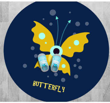 원래 나비 캐릭터 디자인 동물 깔개 - TenStickers