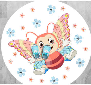 χαριτωμένη πεταλούδα που κάθεται κουβέρτα ζώων - TenStickers