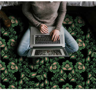 Floral Russian style ethnic rug - TenStickers