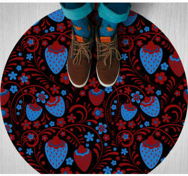 Jordbærblomsterarrangement vinyltæppe til køkkenet - TenStickers