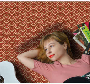 Kavisli dalga deseni geometrik pvc halı - TenStickers