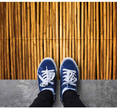 Bamboo texture effect textured vinyl rug - TenStickers