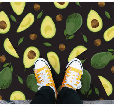 Alfombra vinílica cocina motivo de aguacate - TenVinilo