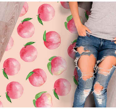 Alfombra vinílica cocina patrón de flor de durazno - TenVinilo