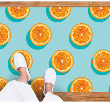 Portakal desenli mutfak yer karoları dilimleri - TenStickers