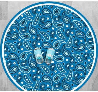 Vinyl Teppich ethnisch blau bedrucktes paisley - TenStickers