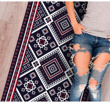 Geometrik etnik boho desen yatak odası kilim - TenStickers