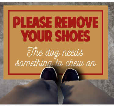 Prosim, sezuj čevlje Vinilna preproga za vhod - TenStickers
