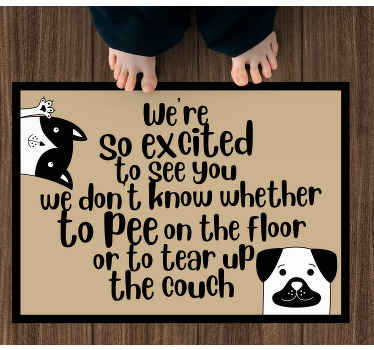 Excited Pups Greeting custom vinyl carpet - TenStickers