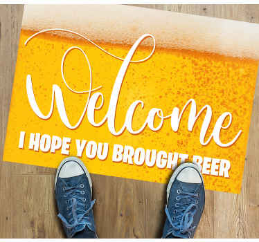 Upam, da si prinesel pivo Vinilna preproga za vhod - TenStickers