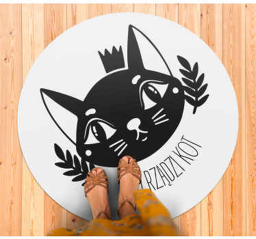 Dywan winylowy zwierzęta Kot jest królem - TenStickers