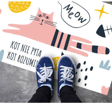 Dywan winylowy zwierzęta Kot wszystko rozumie - TenStickers