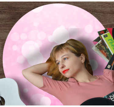 Alfombra vinílica dormitorio Fondo rosa luces bokeh - TenVinilo