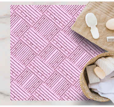 Rosa textur diagonalt trä effekt vinyl matta - Tenstickers