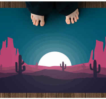 ørken solnedgang scene natur vinyl tæppe - TenStickers