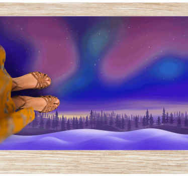 Alfombra vinílica naturaleza cielo nocturno de aurora - TenVinilo