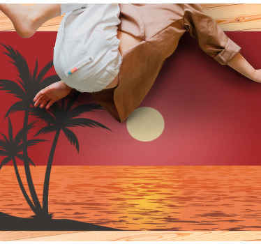 Hawaiian solnedgang sødt design moderne tæppe - TenStickers