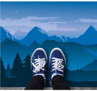 Bjergudsigt natur vinyl tæppe - TenStickers